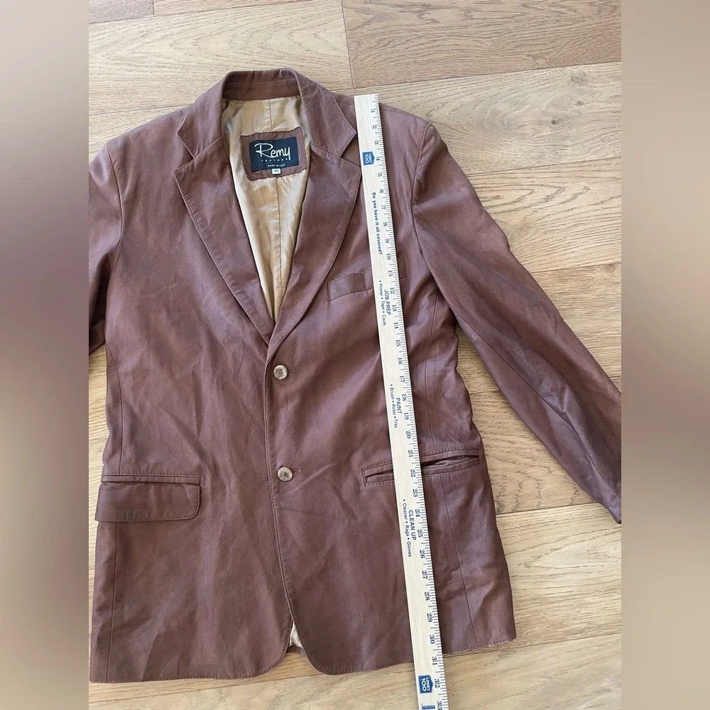 Remy Leather Brown Men's Leather Sport Coat Blazer